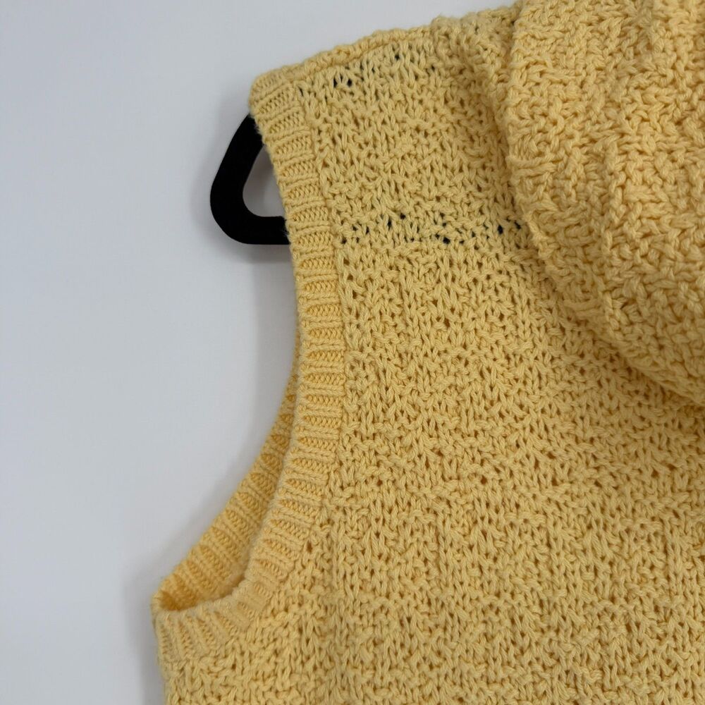A Knitch Above Butter Yellow Sleeveless Knit Sweater Size XL Preppy Cowl Neck - Picture 3 of 6